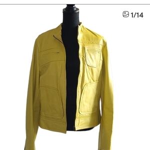 Josephine Vibrant Yellow Genuine Leather Jacket